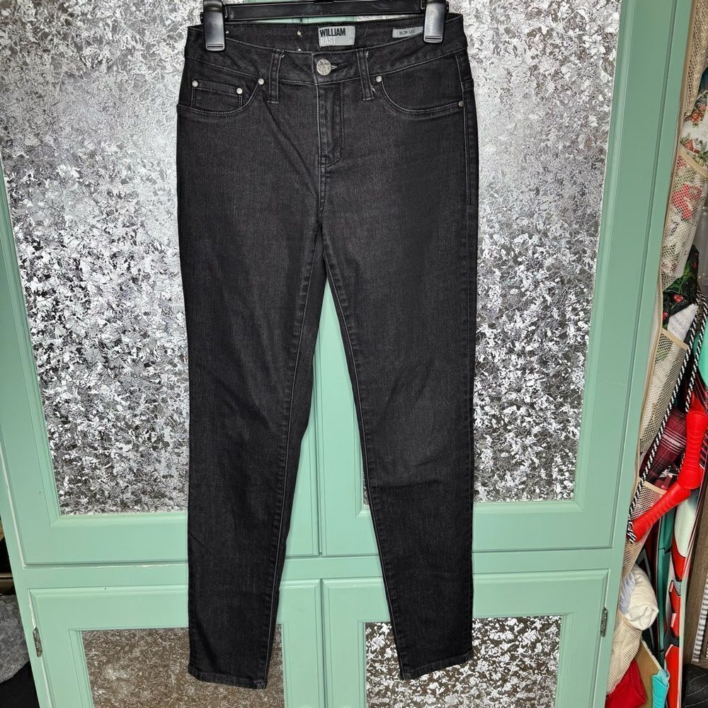 William Rast Black Wash Slim Leg Jeans Size 4